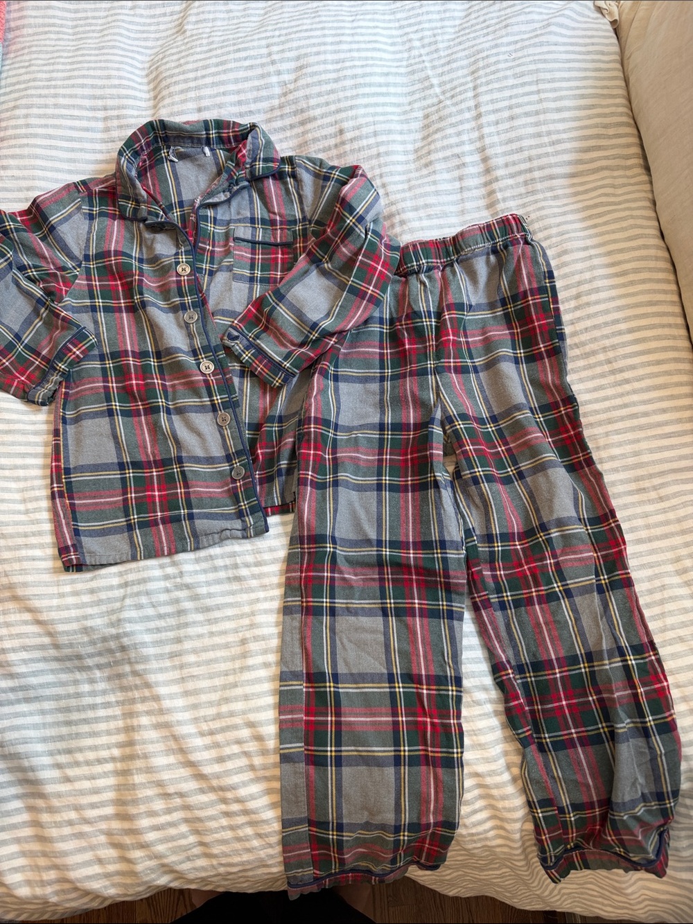 Petite Plume kids Plaid Pajama Set - Red & Green
